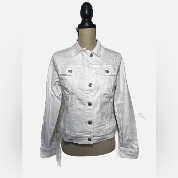 NWT NINE WEST WHITE DENIM JACKET LAST ONE SIZE SMALL - Picture 2 of 8